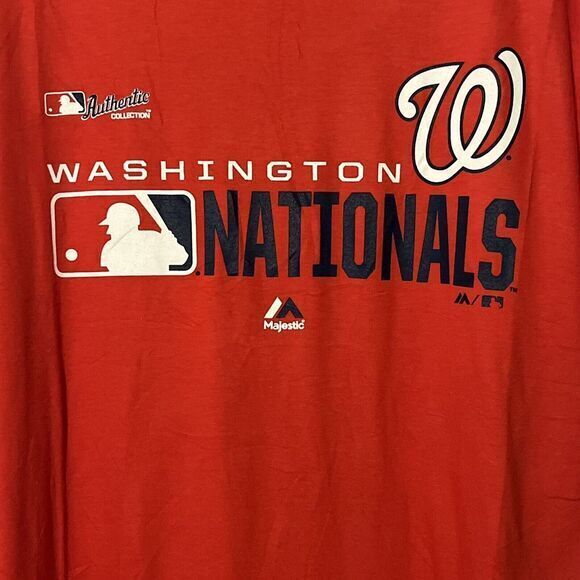 Majestic Authentic Collection Washington Nationals‎ Tee New With Tags Size Large - Picture 2 of 5
